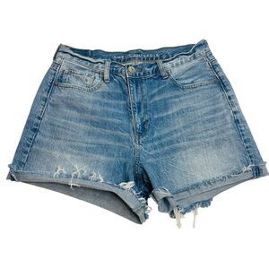 American Eagle Mom Shorts Hi Rise Cut Off Jean Shorts Size 8